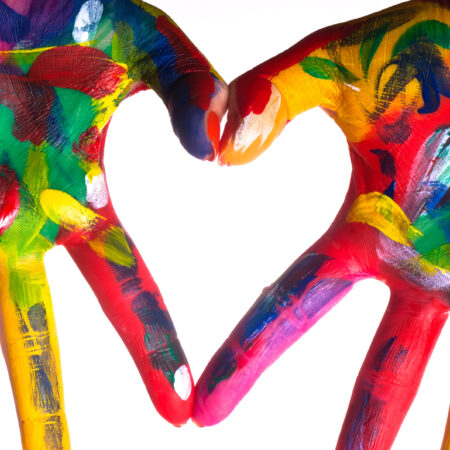 hands and paint