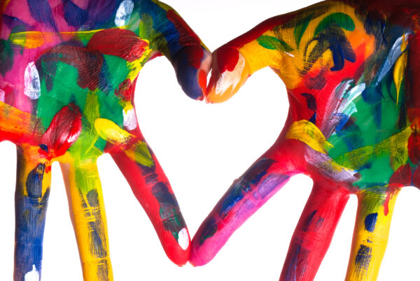 hands and paint